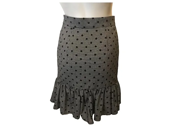 Autre Marque falda de lunares con alcohol Negro Gris 