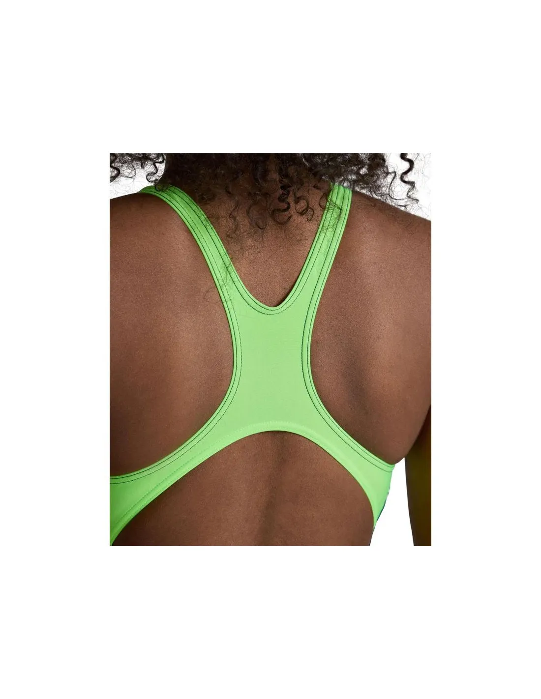 Bañador de Natación Arena Swim Pro Back Graphic Navy/Soft Green Mujer