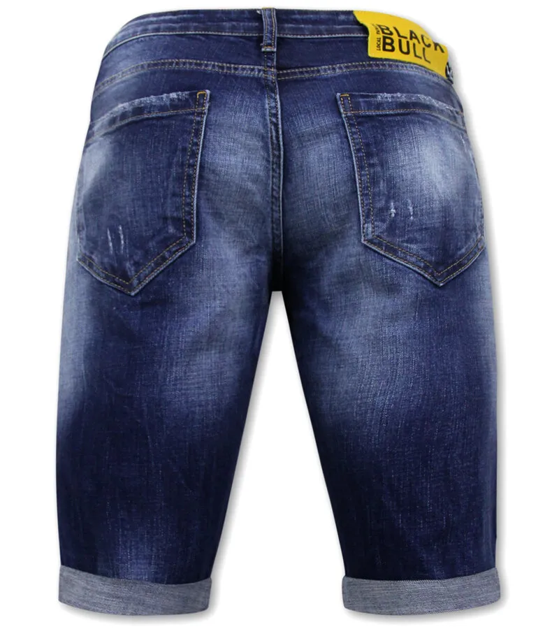 Blue Ripped Shorts Hombres - Slim Fit -1081- Azul