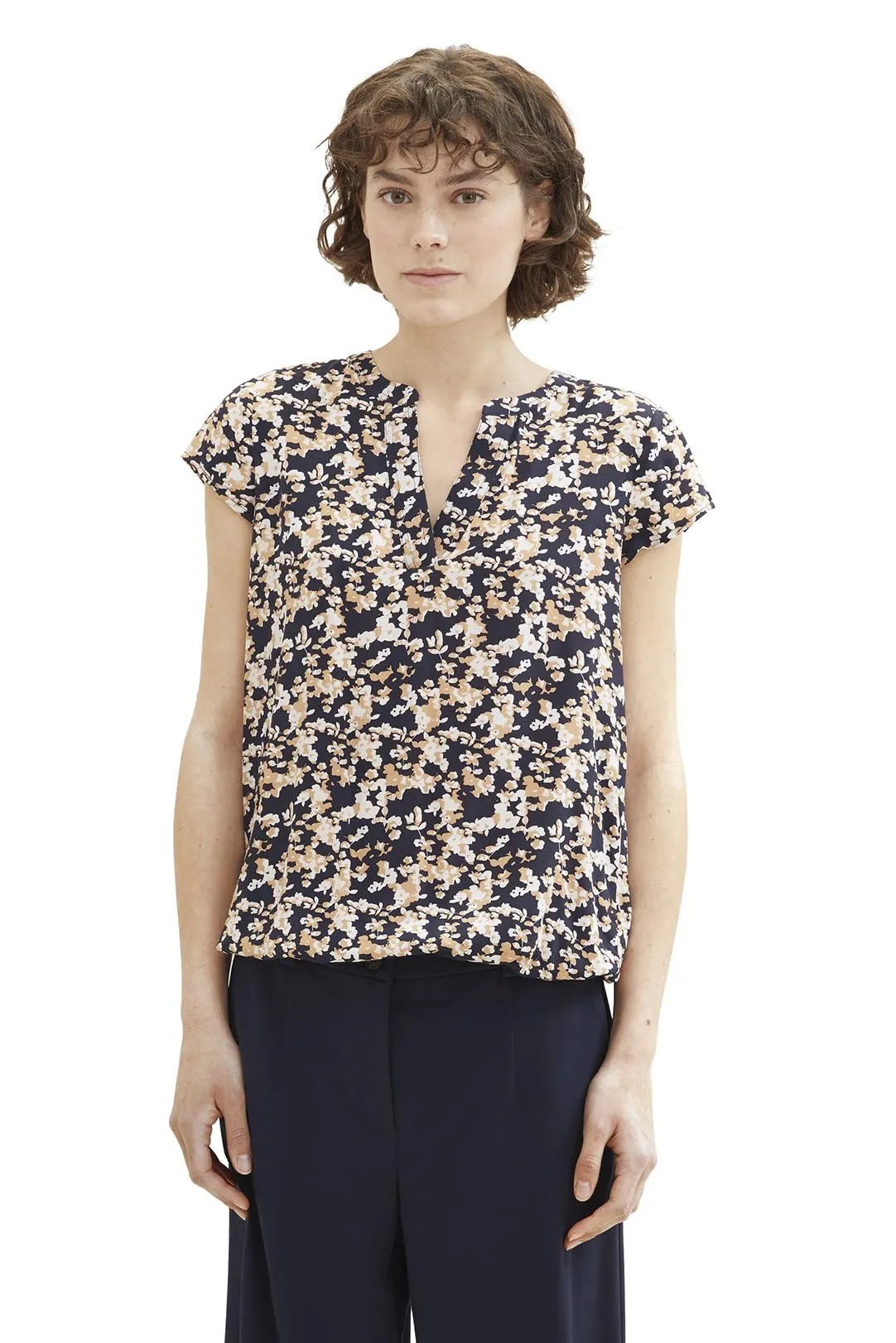 BLUSA MUJER ESTAMPADA AZUL