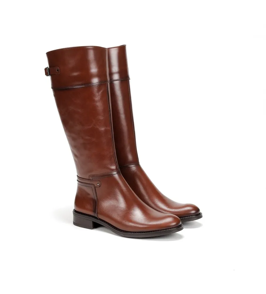 Botas de Piel Tierra D7687 marrón