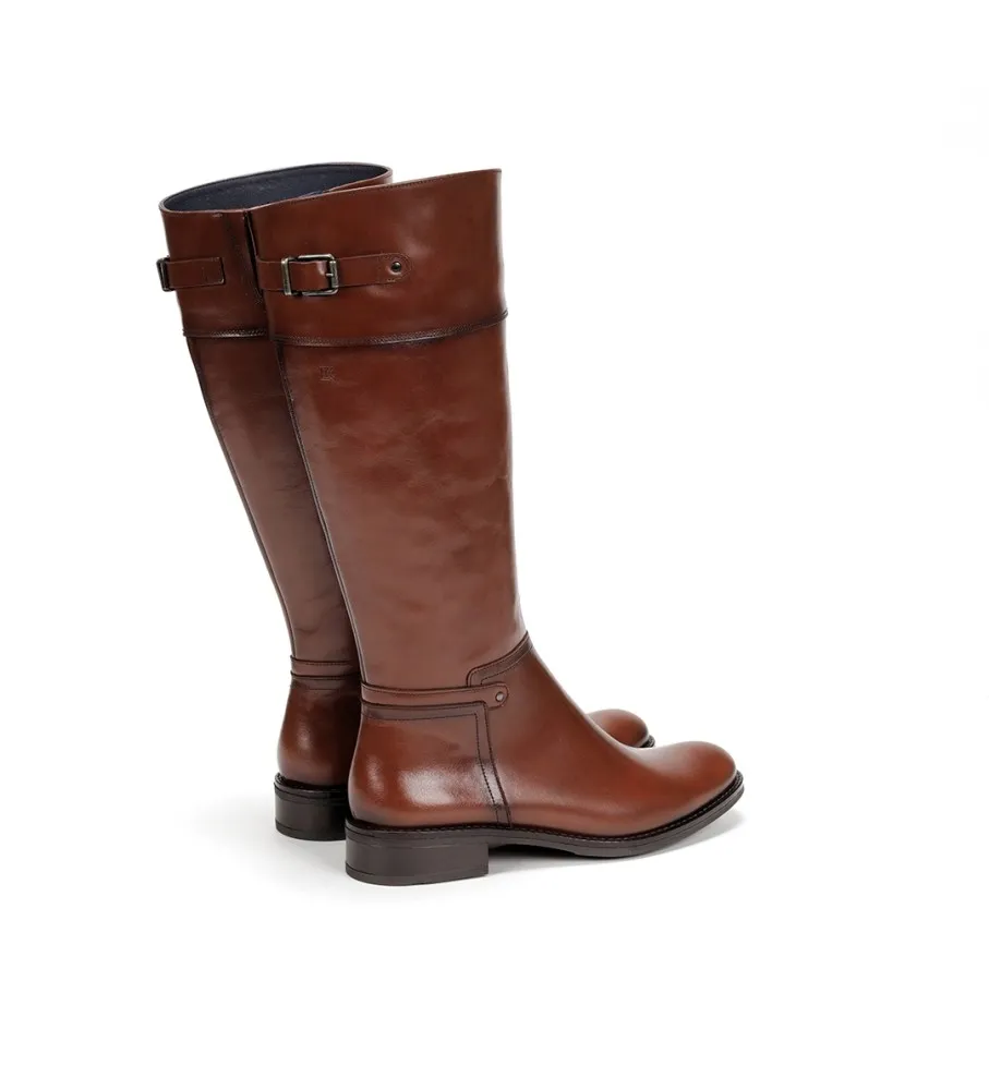 Botas de Piel Tierra D7687 marrón