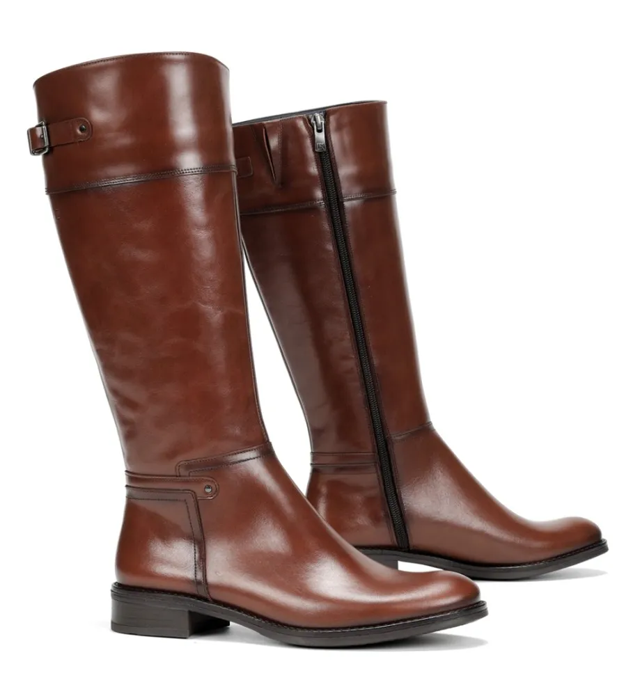 Botas de Piel Tierra D7687 marrón