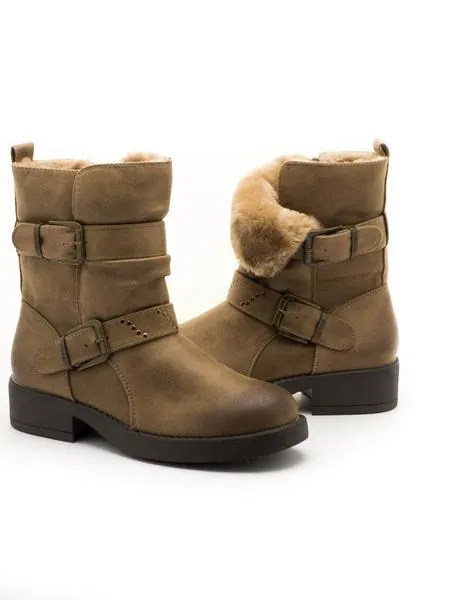 botas mtng wika forro taupe para mujer