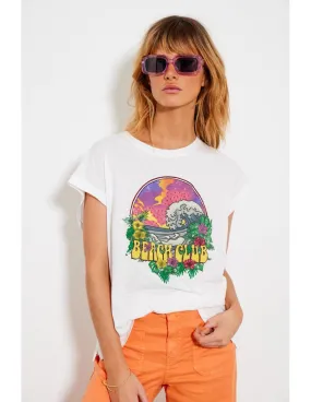 CAMISETA CON ESTAMPADO BEACH BLANCO FIVE PARIS