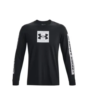 Camiseta de Fitness Under Armour Camo Boxed Sportstyle Ls Hombre Negro