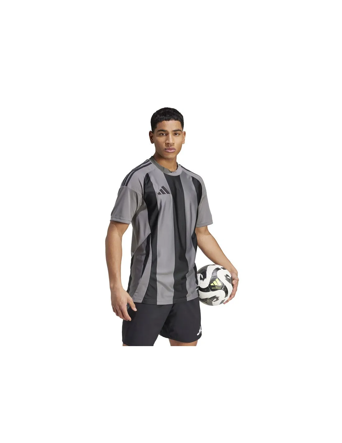 Camiseta de Fútbol adidas Striped 24 Hombre Gris