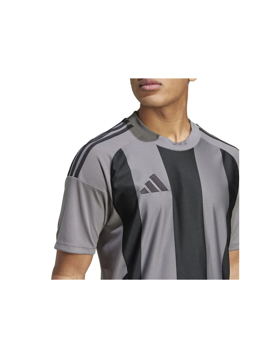 Camiseta de Fútbol adidas Striped 24 Hombre Gris