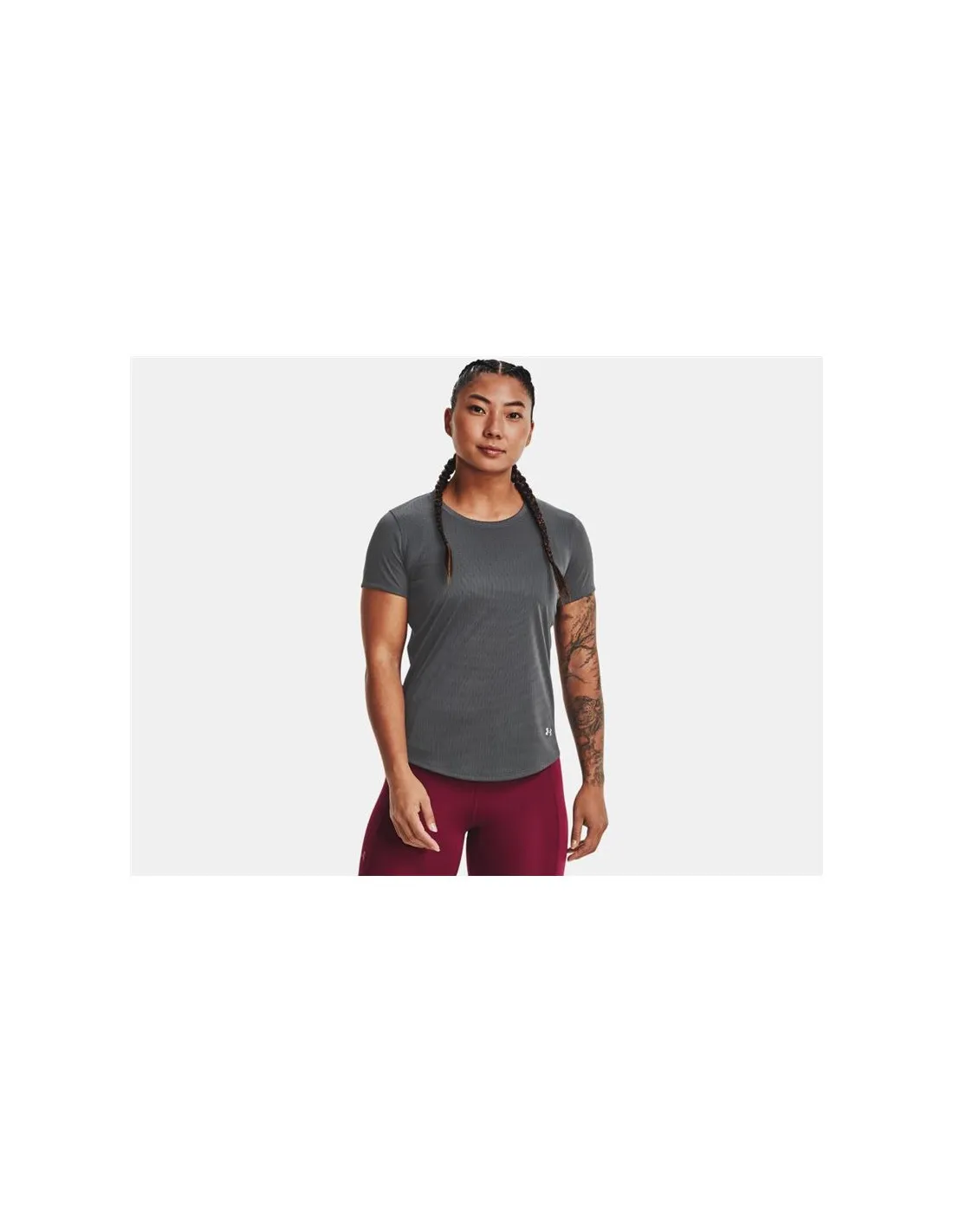 Camiseta de running Under Armour Sp Stride Mujer Grey