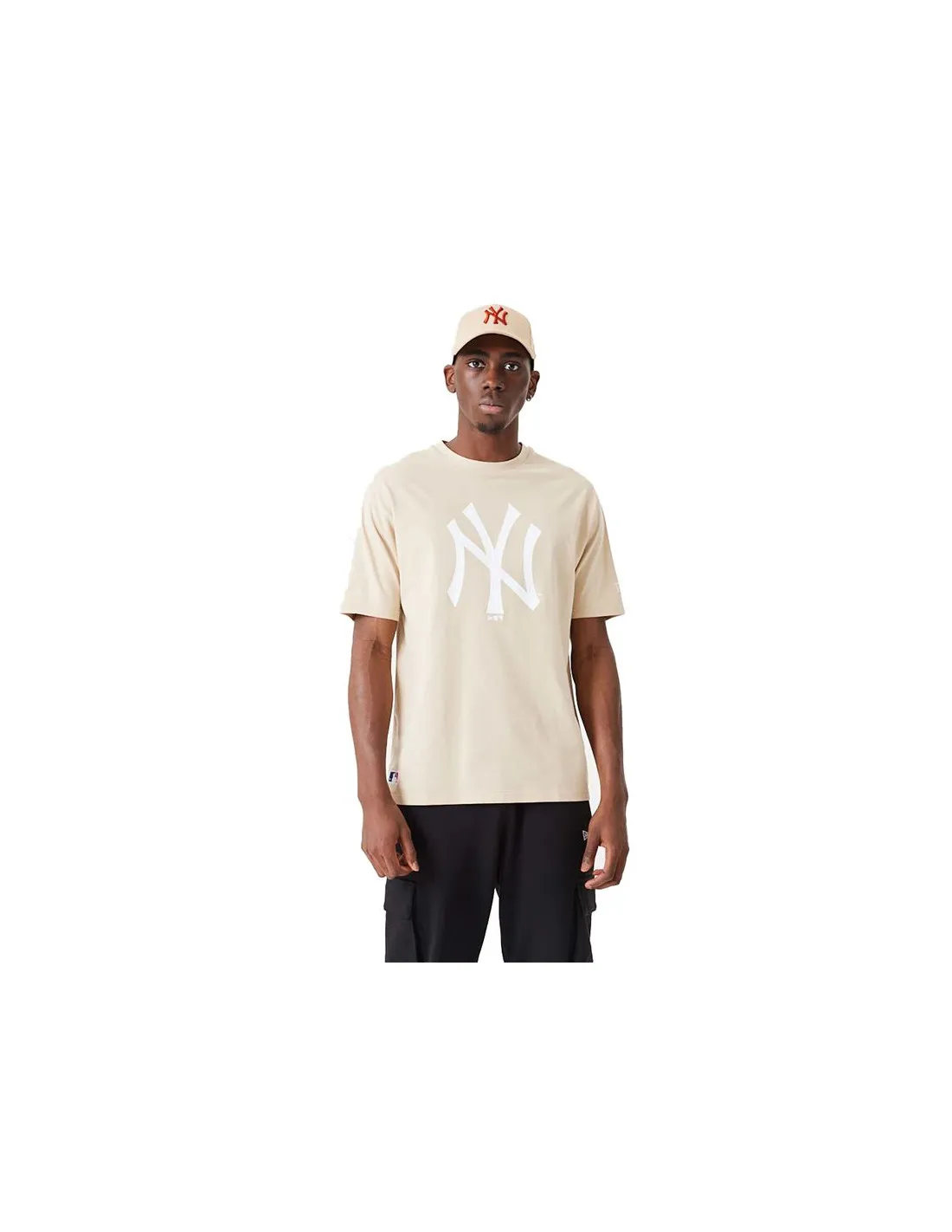 Camiseta New Era League Essentials New York Yankees Beige Hombre