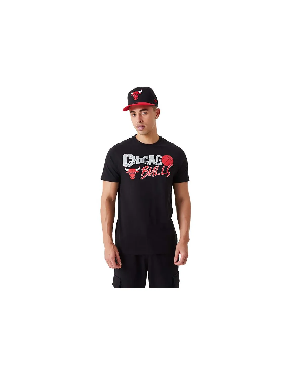 Camiseta New Era NBA Infill Graphic Chicago Bulls Negro Hombre