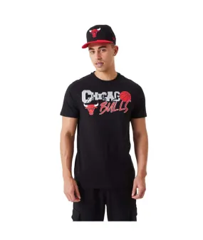 Camiseta New Era NBA Infill Graphic Chicago Bulls Negro Hombre