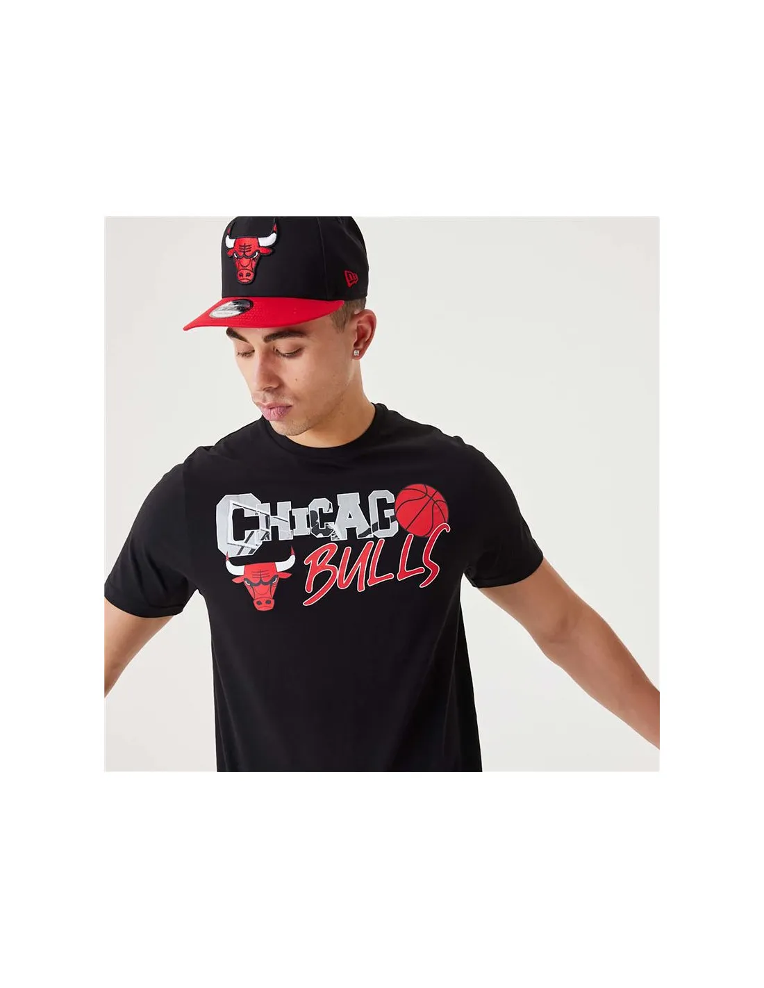 Camiseta New Era NBA Infill Graphic Chicago Bulls Negro Hombre