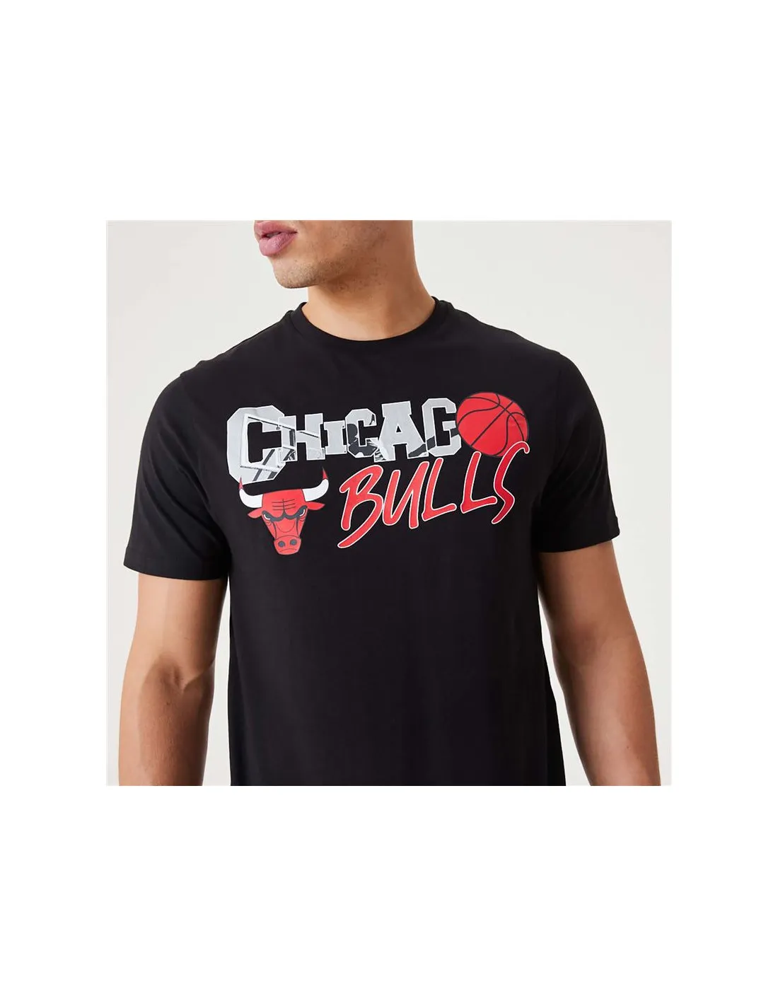 Camiseta New Era NBA Infill Graphic Chicago Bulls Negro Hombre