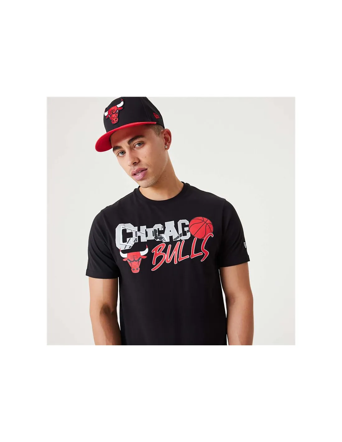 Camiseta New Era NBA Infill Graphic Chicago Bulls Negro Hombre