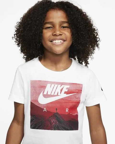 camiseta nike blanco/rojo niño