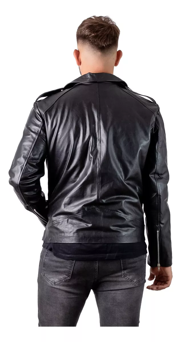 Campera De Cuero Rockera De Hombre Cuero Vacuno 100% Moderna