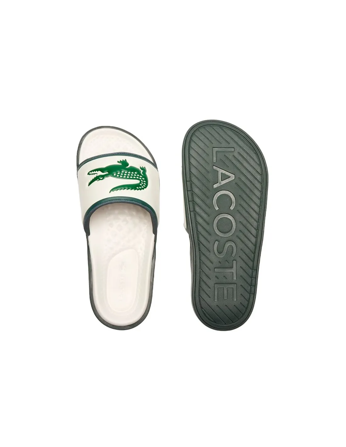 Chanclas Lacoste Slides & Sandals Hombre Blanco Verde