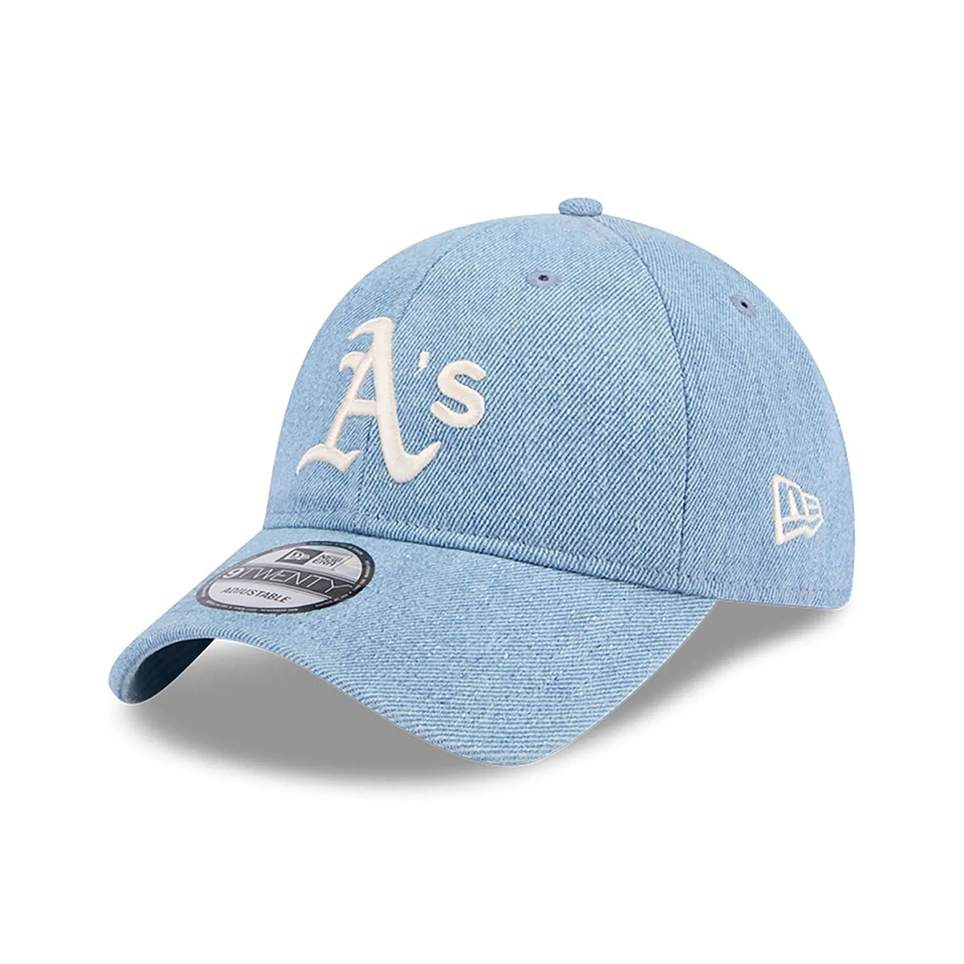 Gorra ajustable Oakland Athletics lavada en denim claro azul 9TWENTY