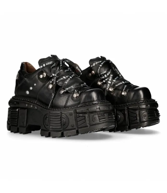 OUTLET PREMIUM - Zapatos piel Militar Unisex NEW ROCK ORIGINAL Plataforma M.TANK120NSHLACE-S1