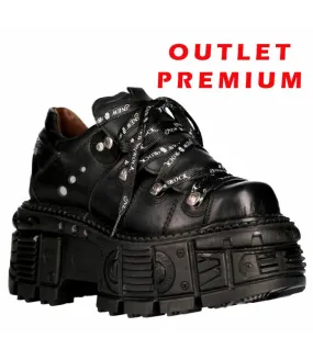 OUTLET PREMIUM - Zapatos piel Militar Unisex NEW ROCK ORIGINAL Plataforma M.TANK120NSHLACE-S1