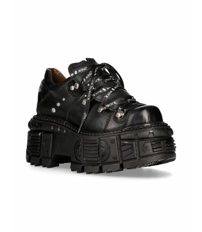 OUTLET PREMIUM - Zapatos piel Militar Unisex NEW ROCK ORIGINAL Plataforma M.TANK120NSHLACE-S1