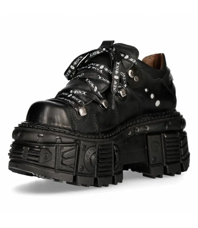 OUTLET PREMIUM - Zapatos piel Militar Unisex NEW ROCK ORIGINAL Plataforma M.TANK120NSHLACE-S1