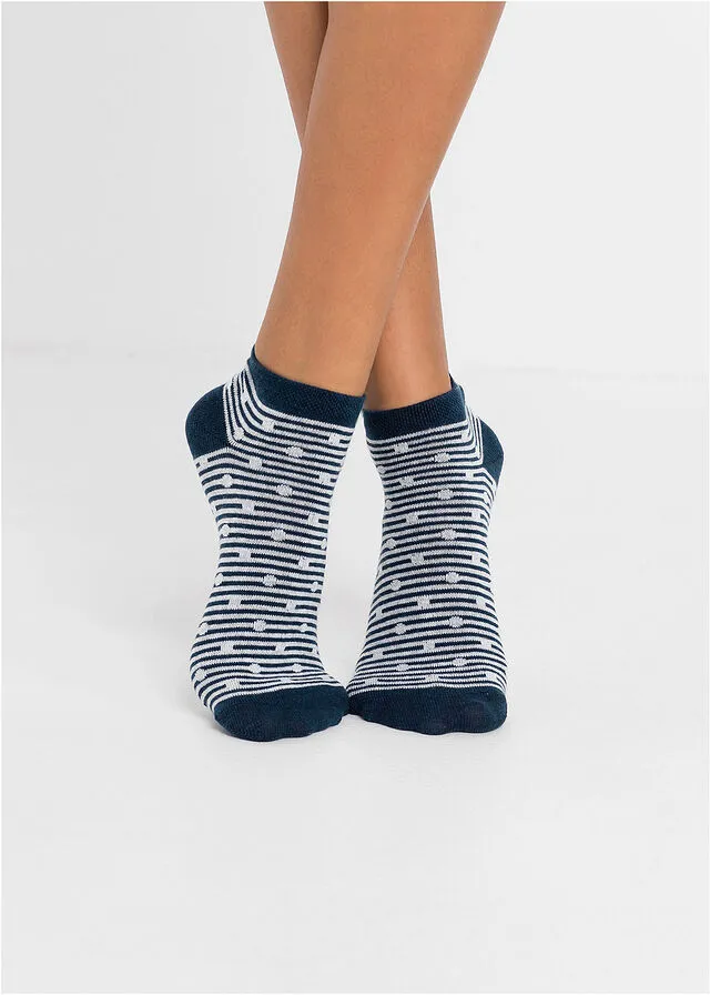 PACK DE 8 PARES DE CALCETINES DEPORTIVOS AZUL MARINO  AZUL  BLANCO MOTEADO