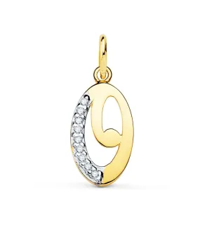 Pendentif Initiale O Or Jaune 18 K 15mm