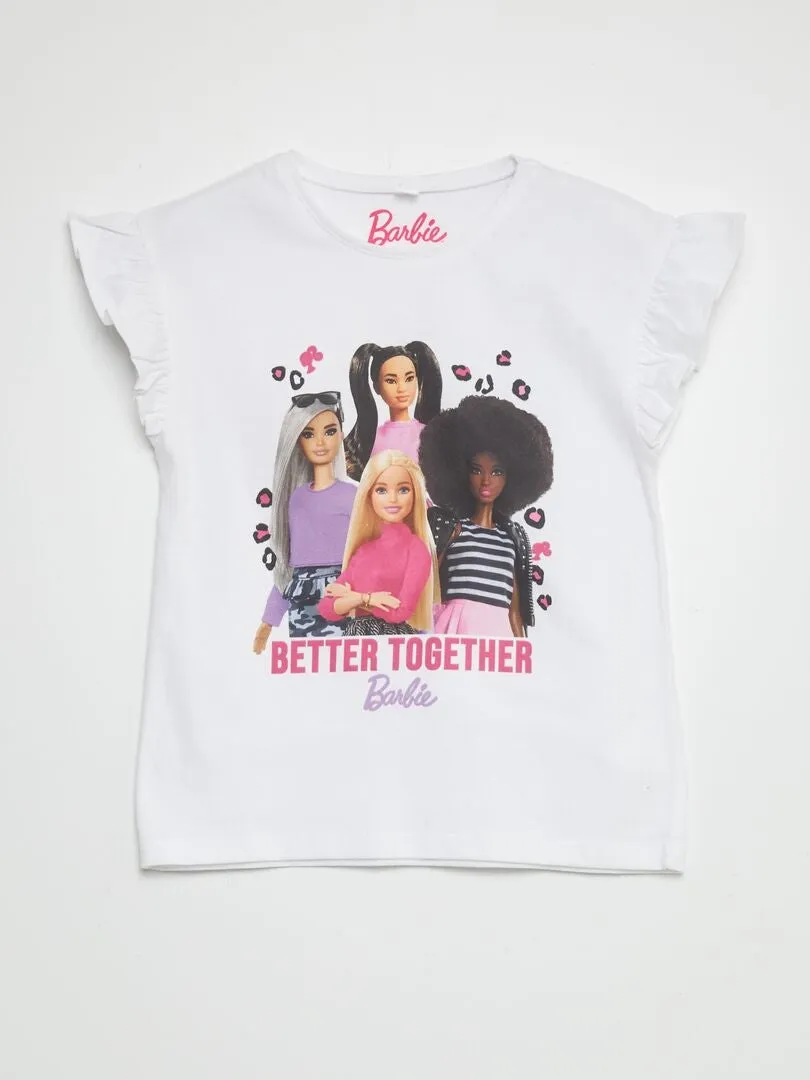 Pijama corto + camiseta 'Barbie' - 2 piezas - BLANCO