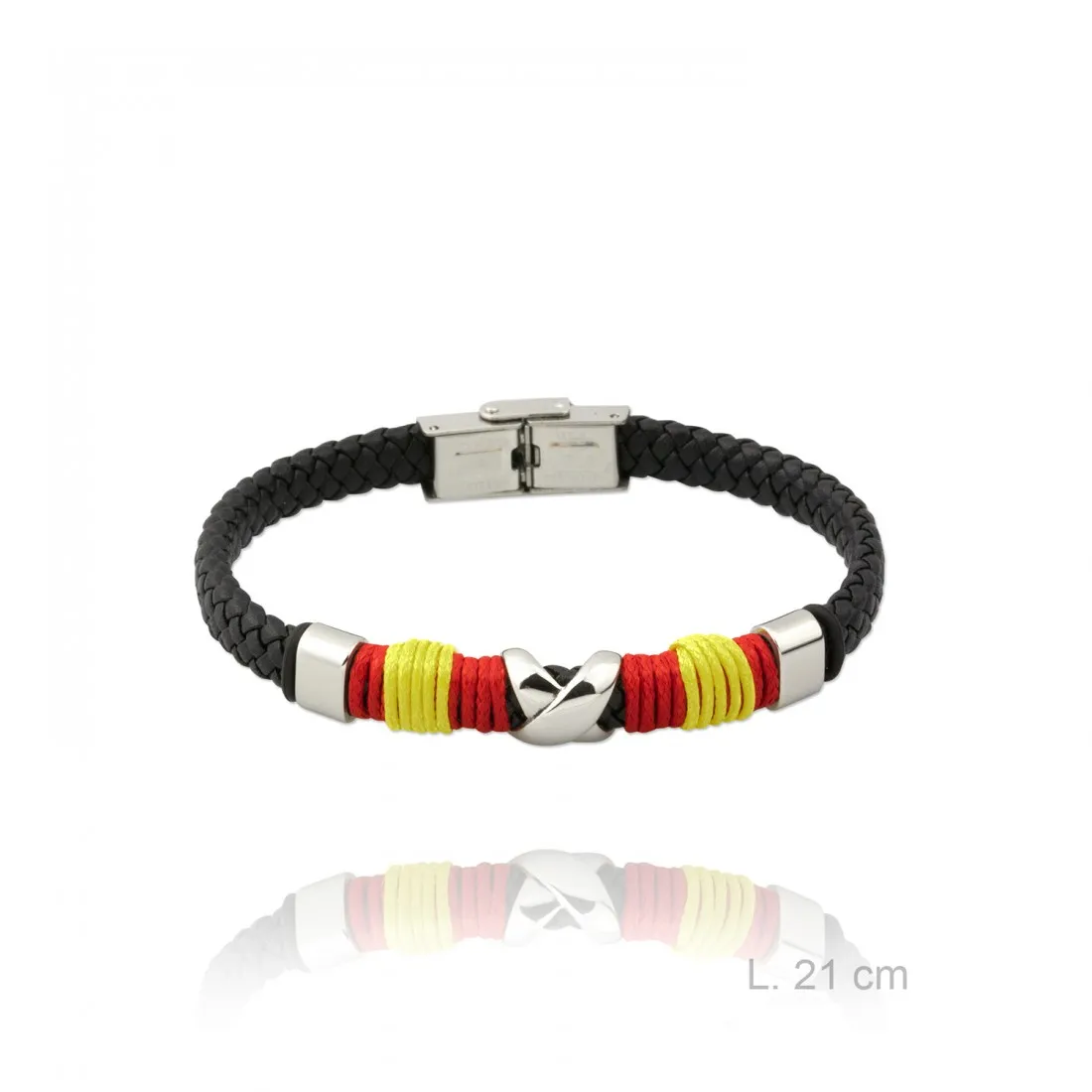 Pulsera Cuero Trenzado Negro