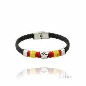 Pulsera Cuero Trenzado Negro