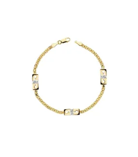 Pulsera Mani oro bicolor 18 ktes