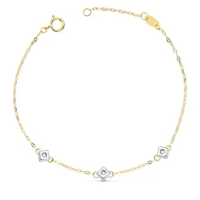 Pulsera Oro Bicolor  Diamantes  0,045 Qts