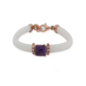 Pulsera Plata piedra morada