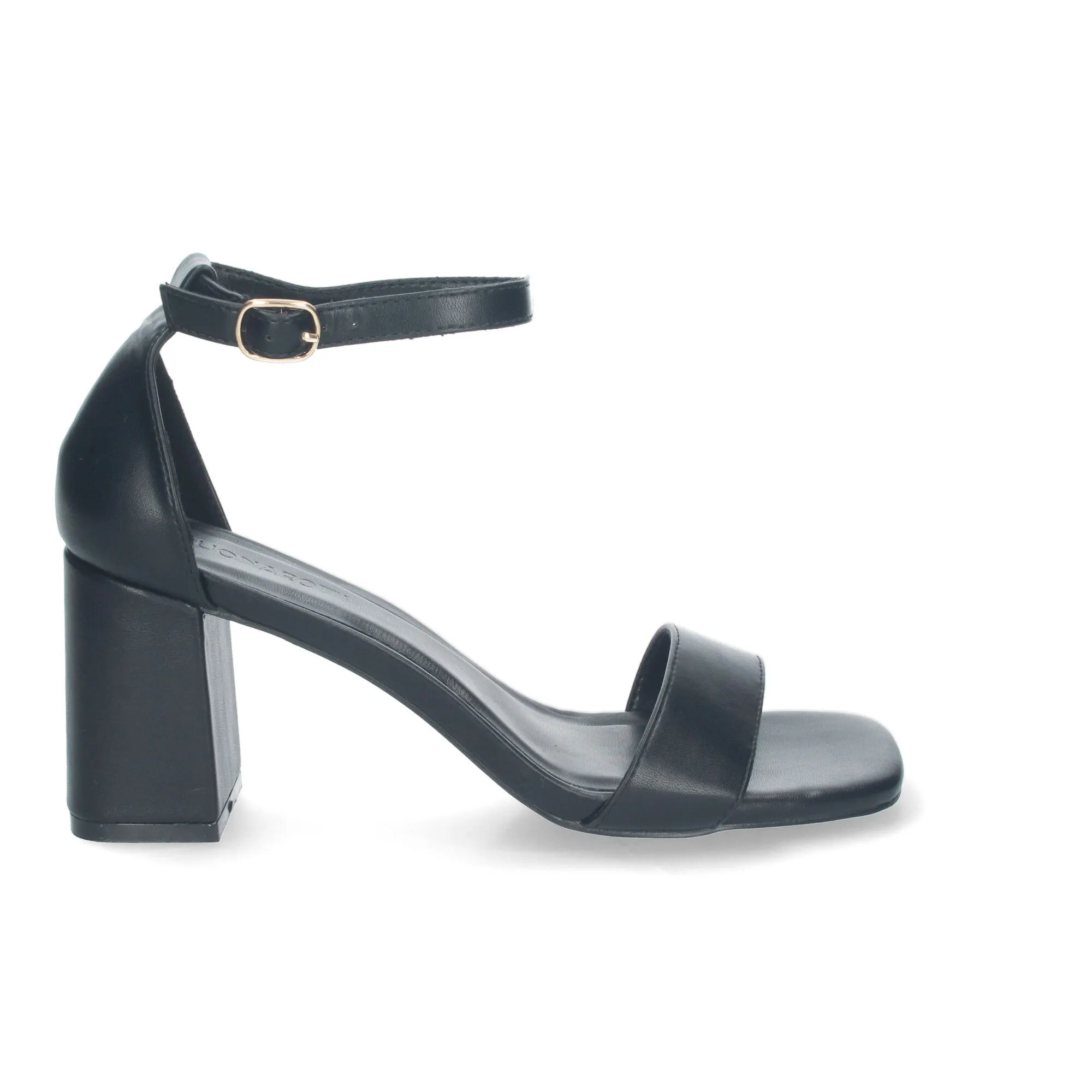 Sandalias de tacón medio para fiesta de mujer color negro B-3051