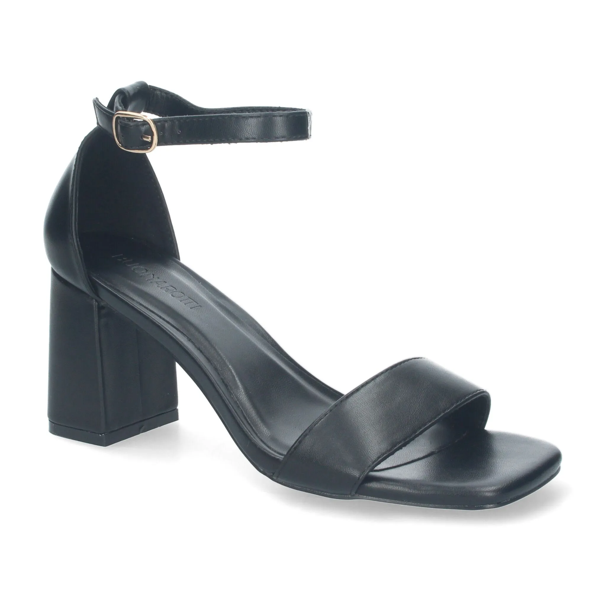 Sandalias de tacón medio para fiesta de mujer color negro B-3051