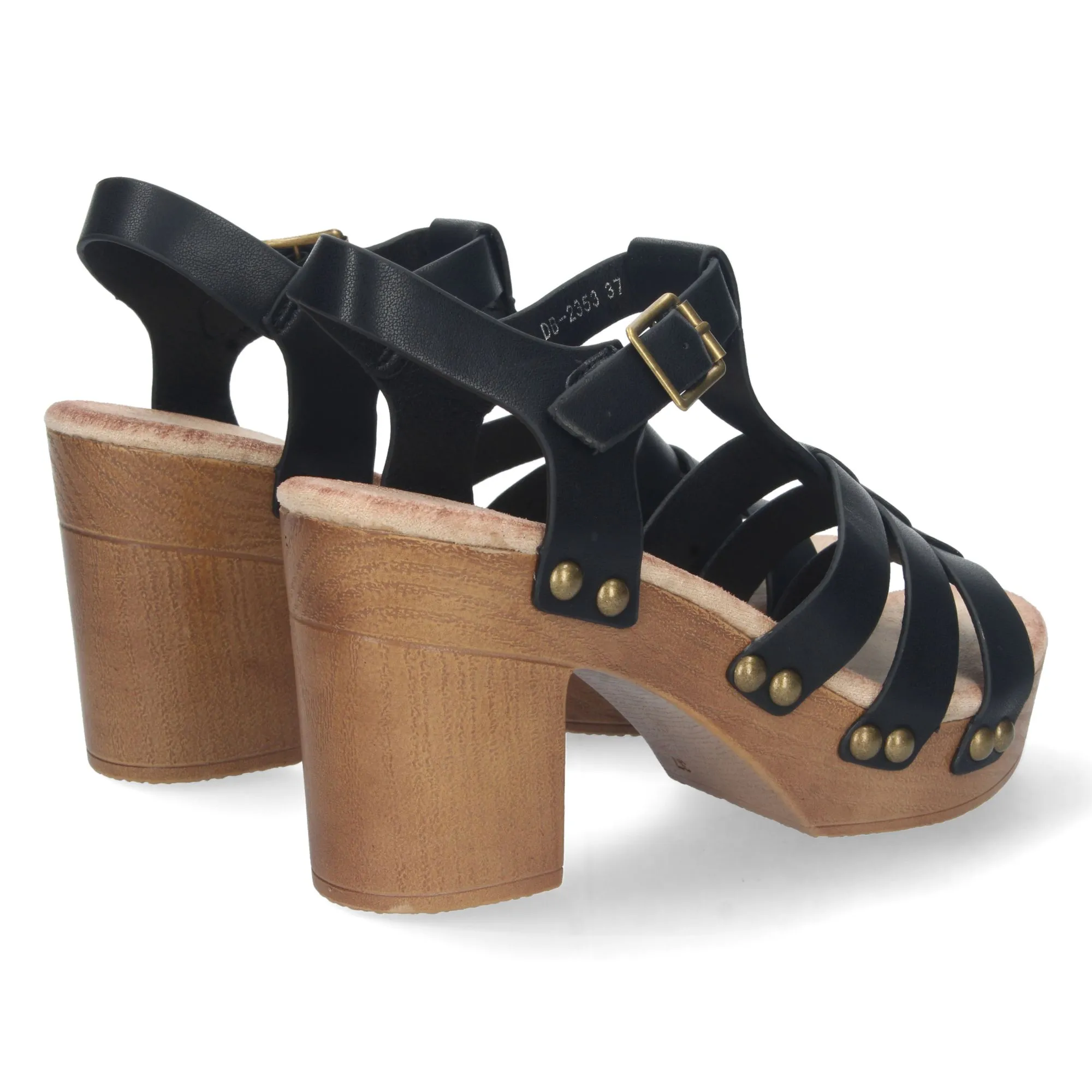 Sandalias tacón y plataforma para mujer negro