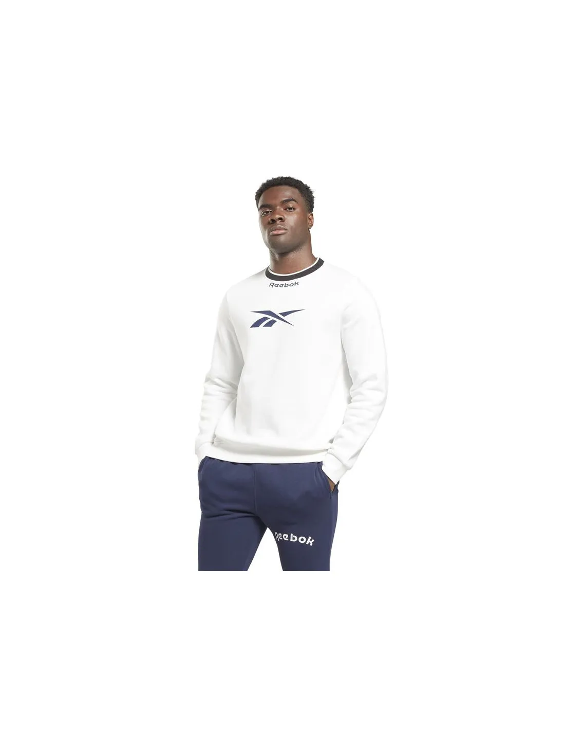 Sudadera de Fitness Reebok Identity Arch Logo Fleece blanca Hombre