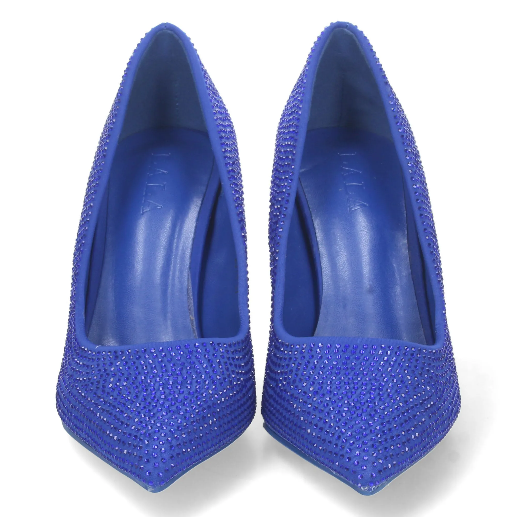 Zapato de fiesta con strass tacon medio mujer color azul