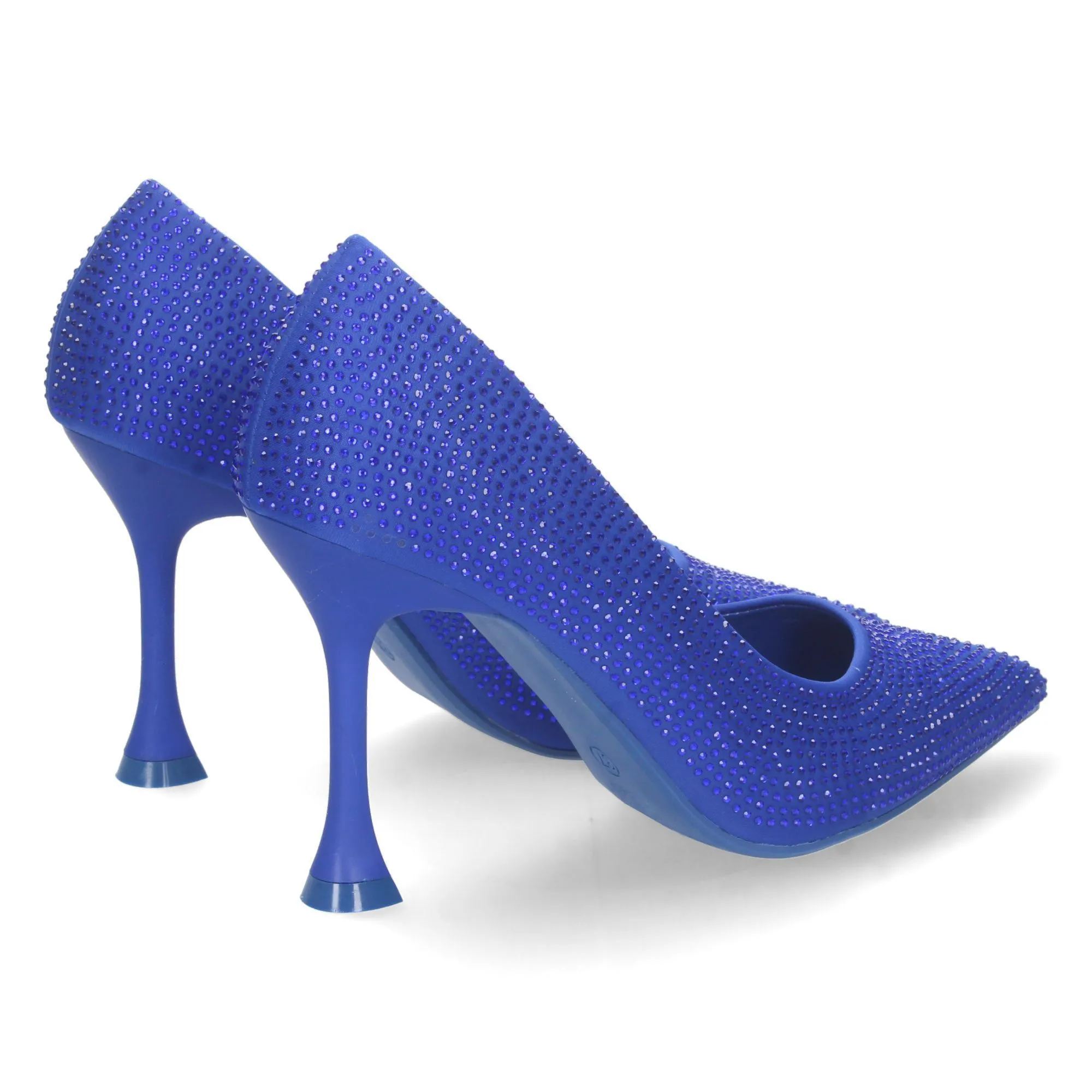 Zapato de fiesta con strass tacon medio mujer color azul