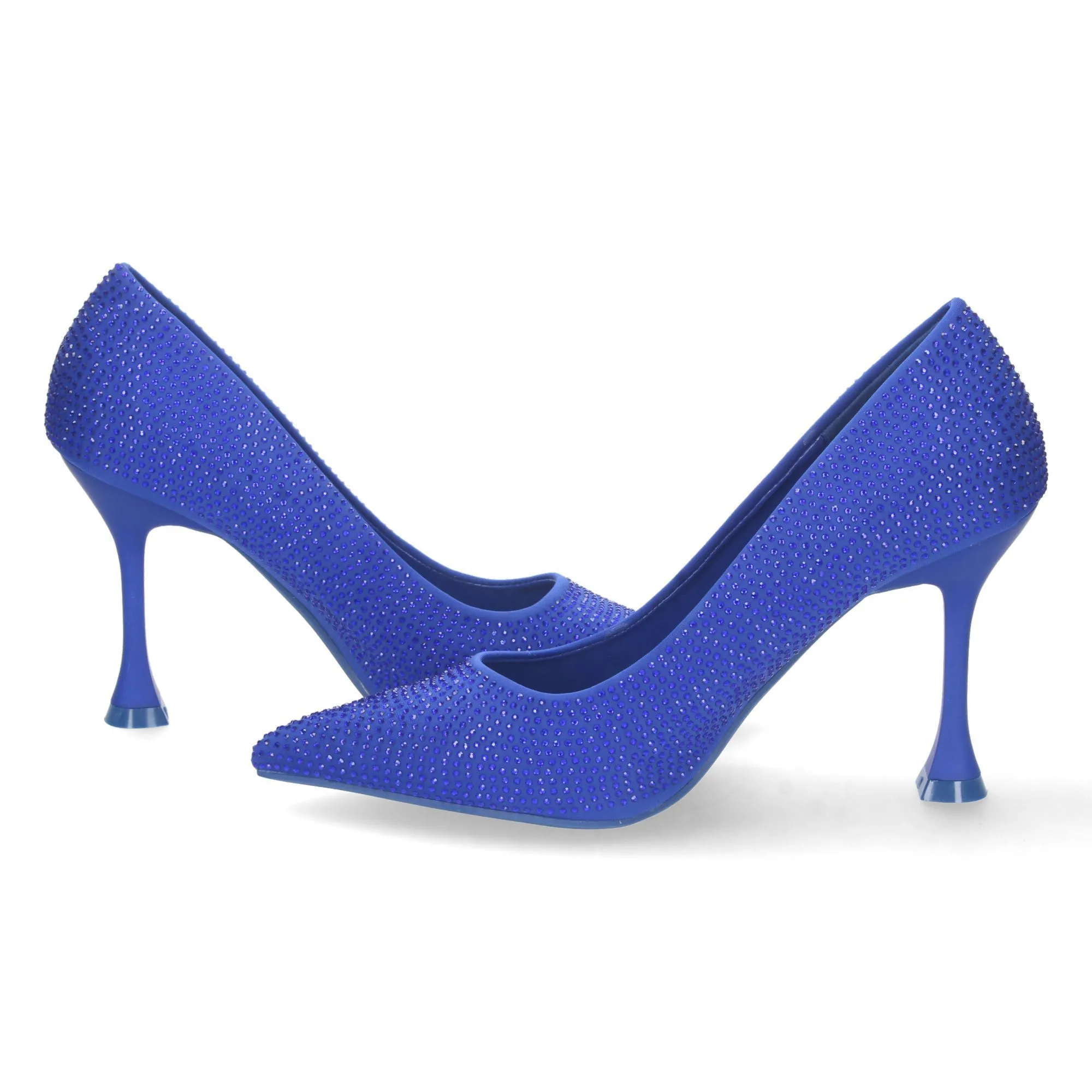 Zapato de fiesta con strass tacon medio mujer color azul