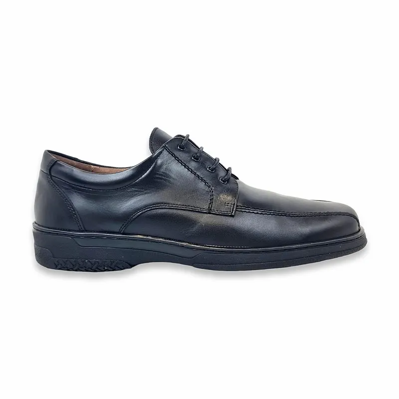 Zapatos Para Diabeticos Hombre Piel Napa Cordones Suela Antideslizante Y Plantilla Extraible 6987 Negro, de Primocx