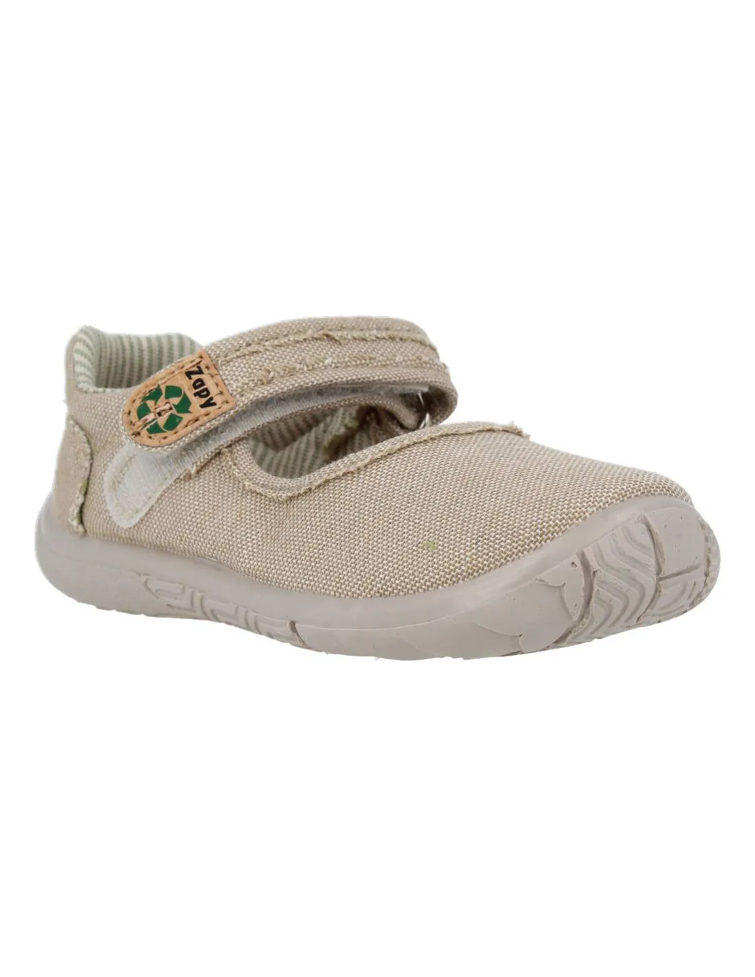 Zapy - Sandalia Lona Mercedes Velcro Taupe